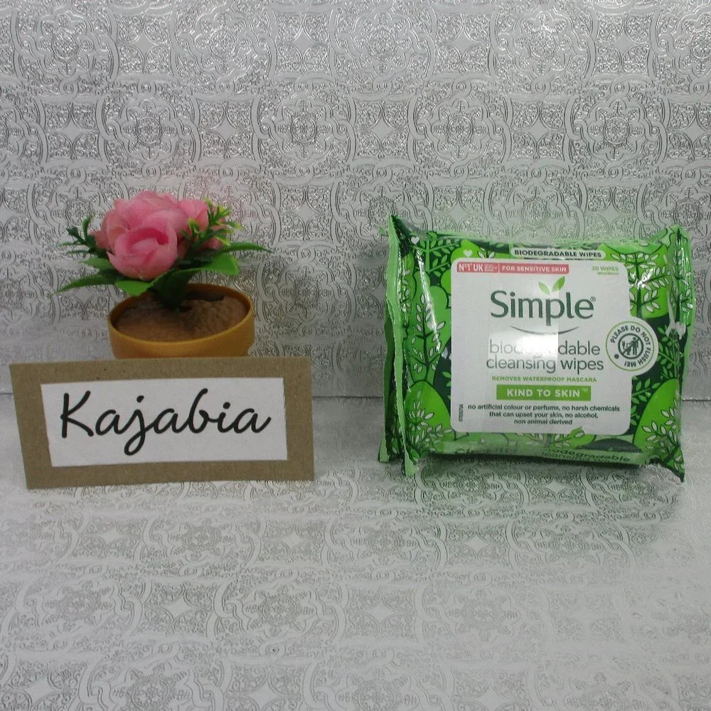 SIMPLE Sensitive Biodegradable Cleansing Wipes 2 Pack